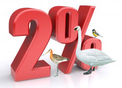 Skirdamas 2% LOD remi paukščių apsaugą!