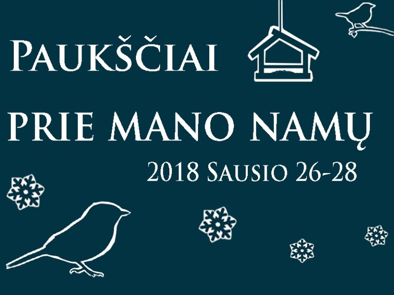 Jau šį savaitgalį dalyvauk paukščių skaičiavimo akcijoje  „Paukščiai prie mano namų“