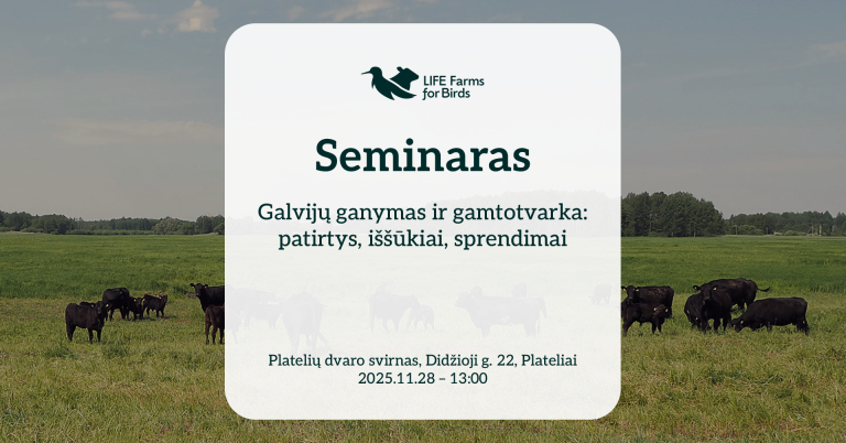 Kviečiame į seminarą apie galvijų ganymą ir gamtotvarką – Plateliuose, lapkričio 28 d.
