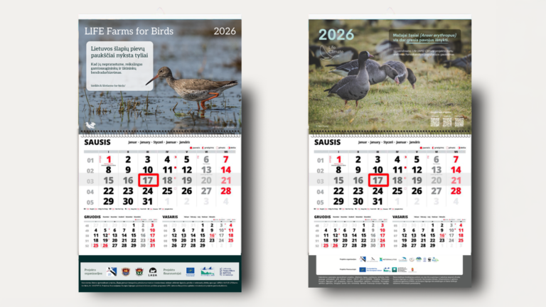 Lietuvos ornitologų draugija išleido 2026 m. kalendorius